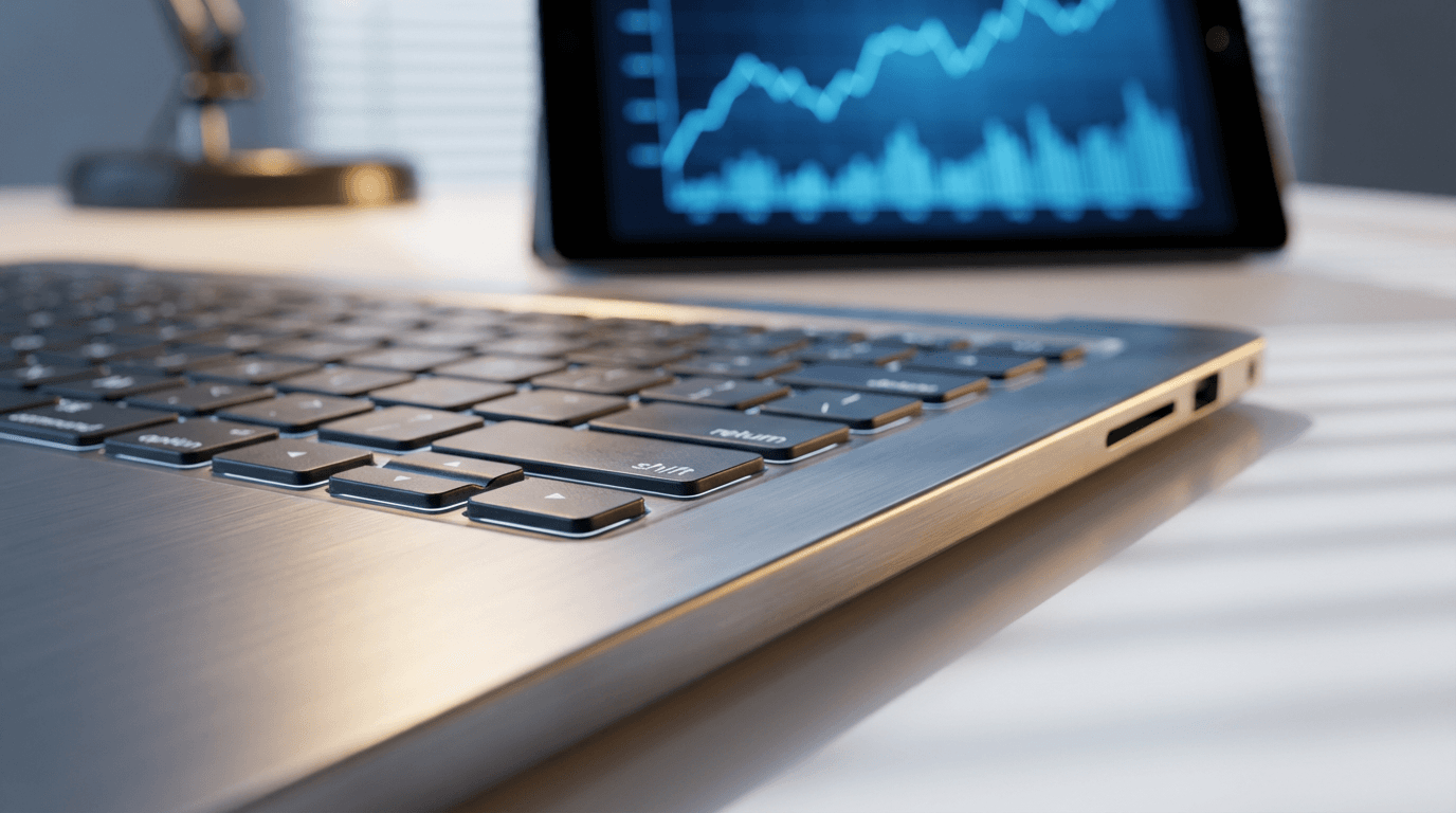 Campaign performance dashboard on a laptop